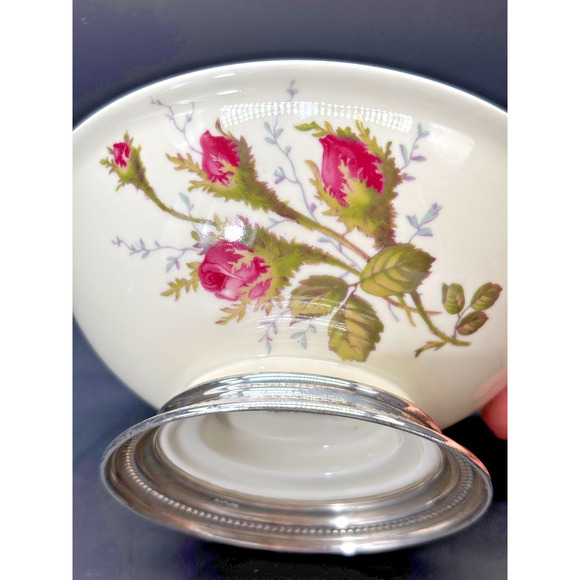 Vintage Rosenthal Porcelain Bowl Footed Sterling Silver Base, Selb-Germany 5.5" - Picture 12 of 16